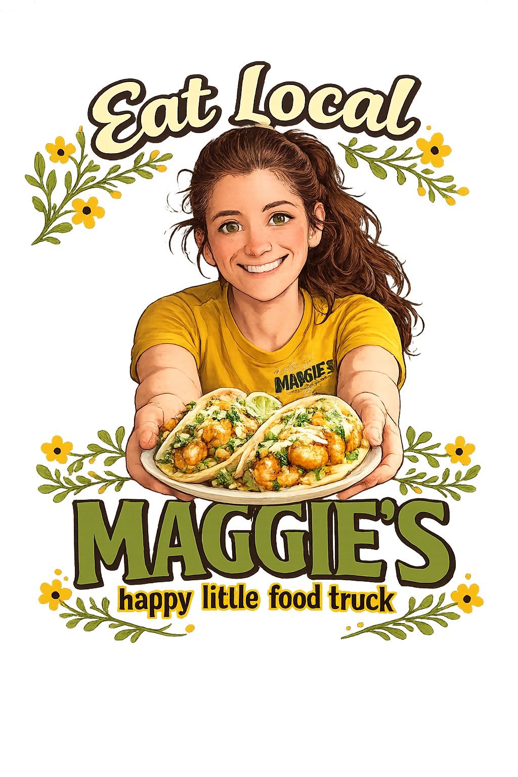 Eat Local illustration of Maggie